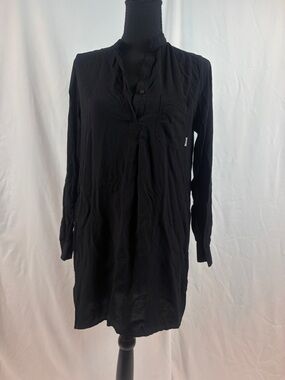 DKNY Black Long-Sleeve Tunic Dress
